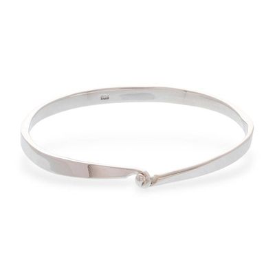 Alternate image for Minimalist Taxco Sterling Silver Bangle Bracelet from Mexico Minimalist Twist