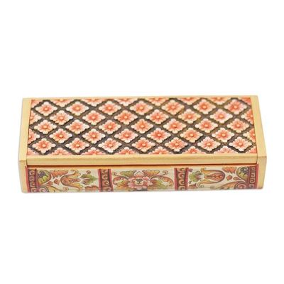 Alternate image for Hand-Painted Crocodile Wood Jewelry Box Bedugul Gardens