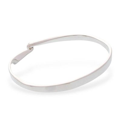 Alternate image for Minimalist Taxco Sterling Silver Bangle Bracelet from Mexico Minimalist Twist