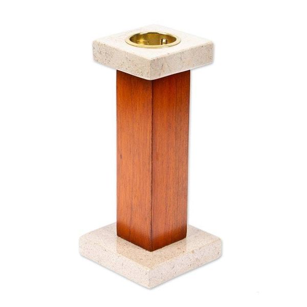 Alternate image for Onyx Cedar Tealight Candleholder with Classic Column Design Classic Column