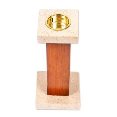 Alternate image for Onyx Cedar Tealight Candleholder with Classic Column Design Classic Column