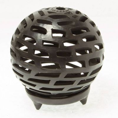 Alternate image for Handmade Barro Negro Tealight Holder Light and Shadow