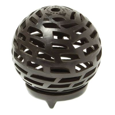 Alternate image for Handmade Barro Negro Tealight Holder Light and Shadow