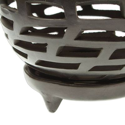 Alternate image for Handmade Barro Negro Tealight Holder Light and Shadow