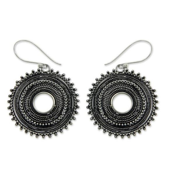 Alternate image for Sterling silver dangle earrings Dazzling Moons