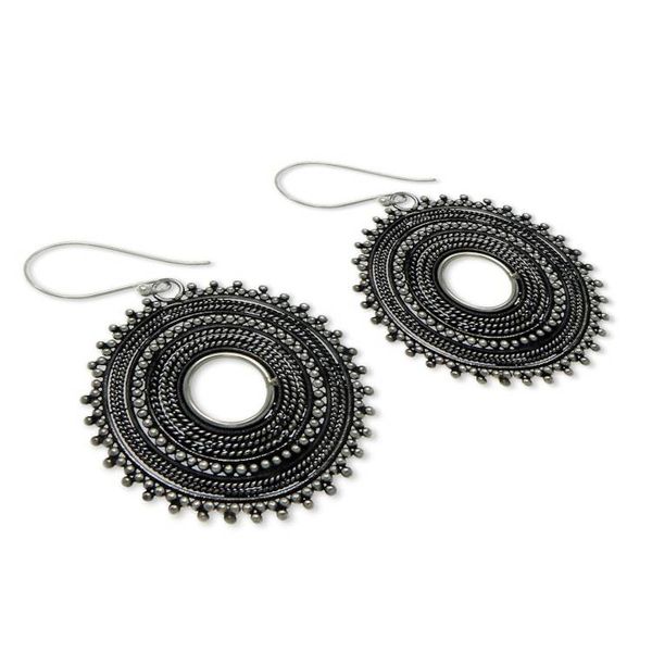 Alternate image for Sterling silver dangle earrings Dazzling Moons