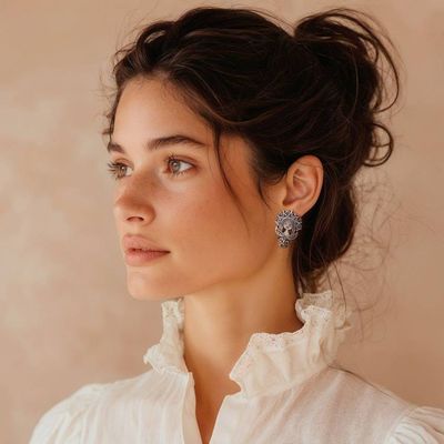 Alternate image for Sterling Silver Drop Earrings with Women Rights Theme Roots of Resilience