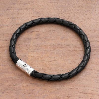 Alternate image for Unisex Leather Braided Bracelet from Bali Soul Braid