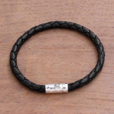 Alternate image for Unisex Leather Braided Bracelet from Bali Soul Braid
