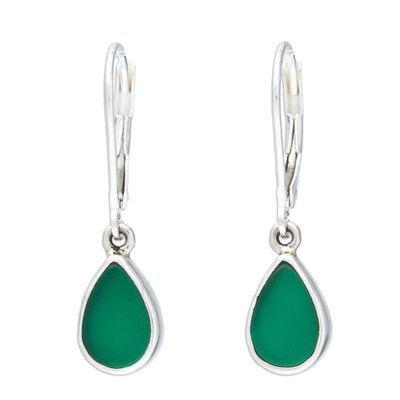 Alternate image for Artisan Crafted Green Onyx Earrings Allegria