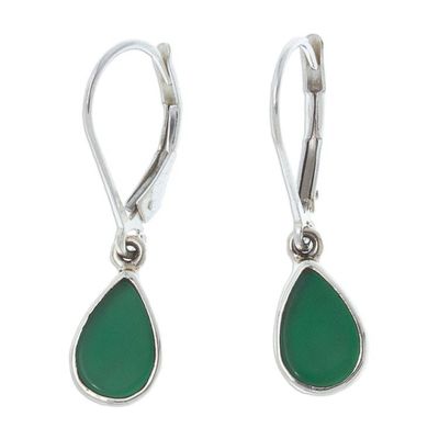 Alternate image for Artisan Crafted Green Onyx Earrings Allegria