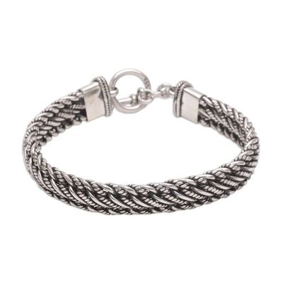 Alternate image for Mens Silver Bracelet Sterling 925 Handmade Balinese Centipede