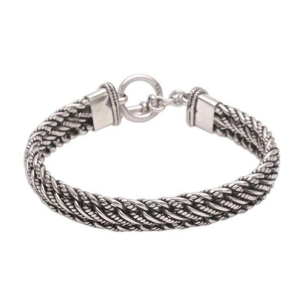 Alternate image for Mens Silver Bracelet Sterling 925 Handmade Balinese Centipede