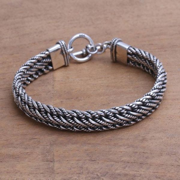 Alternate image for Mens Silver Bracelet Sterling 925 Handmade Balinese Centipede