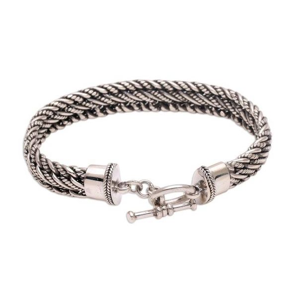 Alternate image for Mens Silver Bracelet Sterling 925 Handmade Balinese Centipede