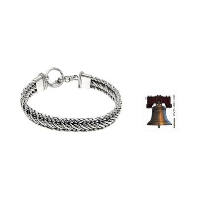 Alternate image for Mens Silver Bracelet Sterling 925 Handmade Balinese Centipede