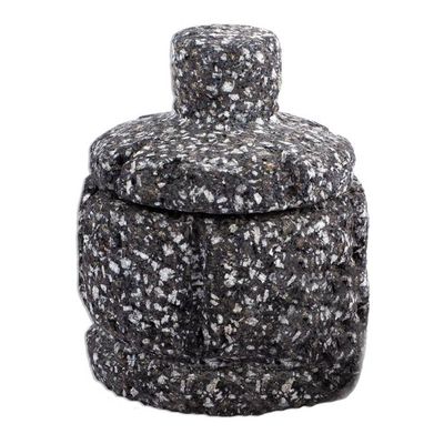 Alternate image for Hand Carved Basalt Trinket Box with Lid Ancient Ways