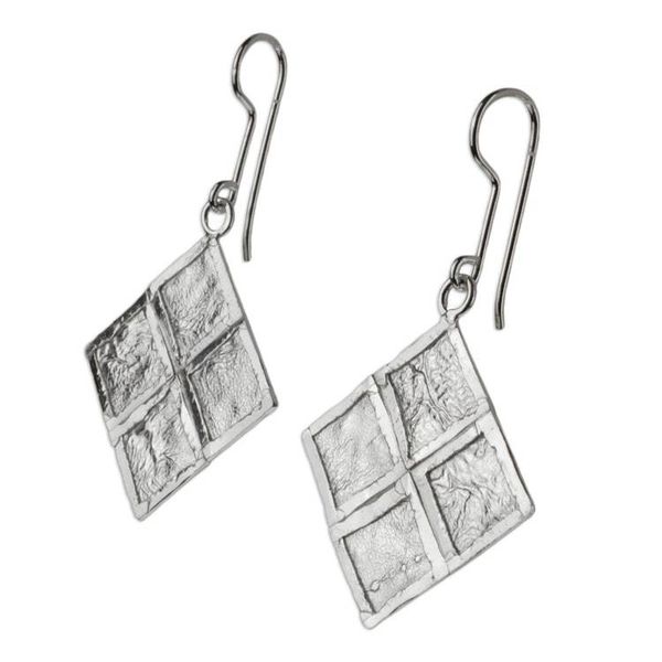 Alternate image for Contemporary Handcrafted Textured Sterling Silver Earrings Windows of Texture