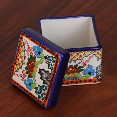 Alternate image for Talavera-Style Ceramic Decorative Box from Mexico Sweet Talavera
