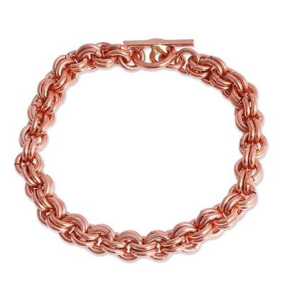 Alternate image for Handcrafted Copper Rolo Chain Bracelet from Mexico Bright Imagination