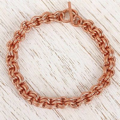 Alternate image for Handcrafted Copper Rolo Chain Bracelet from Mexico Bright Imagination