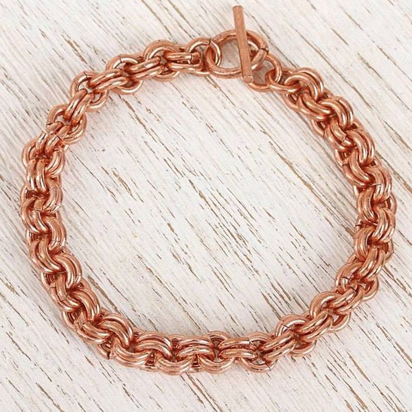 Alternate image for Handcrafted Copper Rolo Chain Bracelet from Mexico Bright Imagination