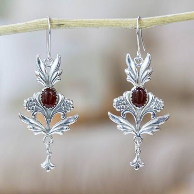 Alternate image for Sterling Silver Carnelian Earrings Endless Romance