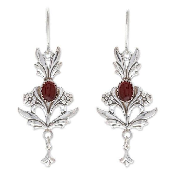 Alternate image for Sterling Silver Carnelian Earrings Endless Romance