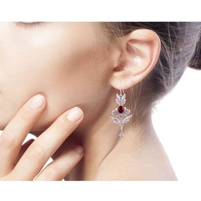 Alternate image for Sterling Silver Carnelian Earrings Endless Romance
