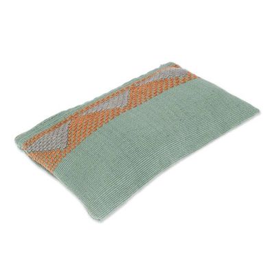 Alternate image for Woven Triangle-Patterned Aloe and Orange Cotton Coin Purse Aloe Orange