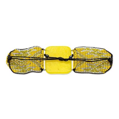 Alternate image for Yellow Beaded Glass Bracelet Solar Fusion