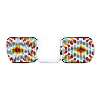 Alternate image for Handmade Bracelet with Fused Glass Pendant San Isidro Sunrise