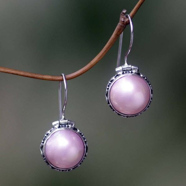 Alternate image for Hand Crafted Pearl and Sterling Silver Drop Earrings Lilac Odyssey