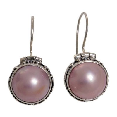 Alternate image for Hand Crafted Pearl and Sterling Silver Drop Earrings Lilac Odyssey