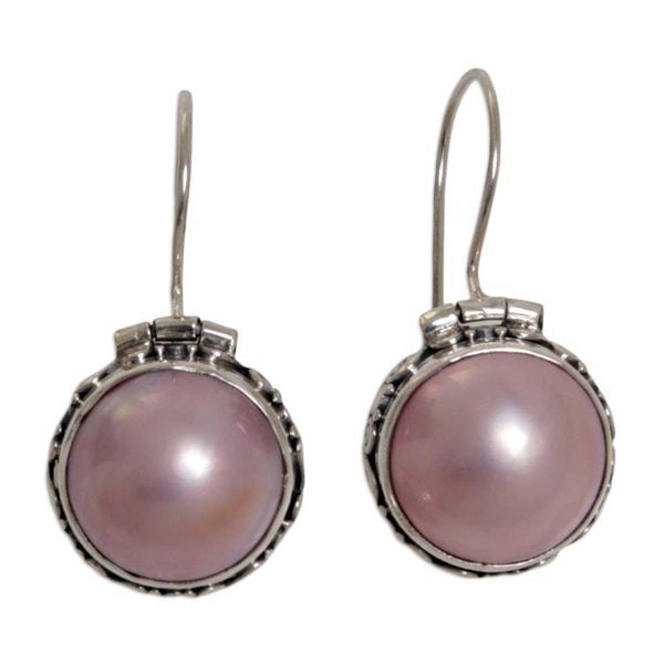 Alternate image for Hand Crafted Pearl and Sterling Silver Drop Earrings Lilac Odyssey