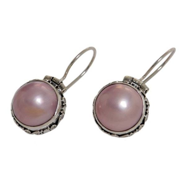 Alternate image for Hand Crafted Pearl and Sterling Silver Drop Earrings Lilac Odyssey