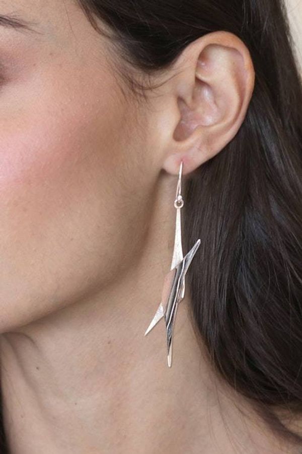 Alternate image for Star Fine Silver Dangle Earrings Sierra Stars