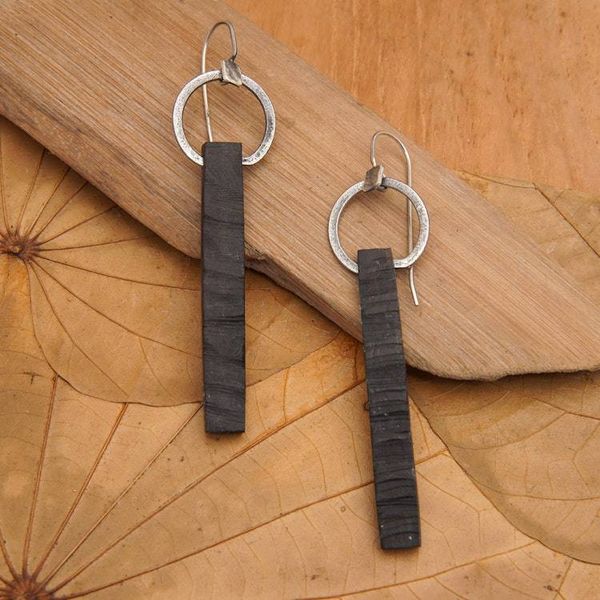 Alternate image for Ebony drop earrings You
