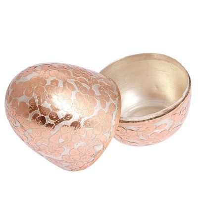 Alternate image for Hand Crafted Silver Accent Copper Decorative Box from Mexico Glimmering Glory