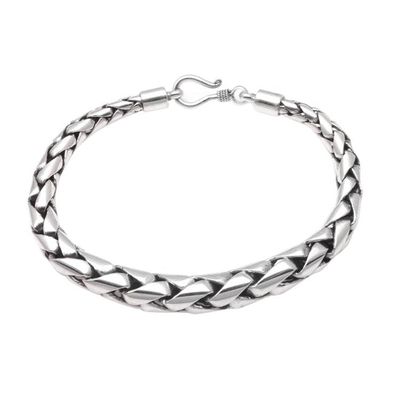 Alternate image for High-Polish Sterling Silver Wheat Chain Bracelet from Bali Expanding Gleam