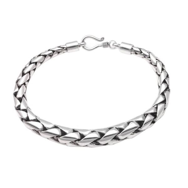 Alternate image for High-Polish Sterling Silver Wheat Chain Bracelet from Bali Expanding Gleam