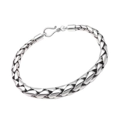 Alternate image for High-Polish Sterling Silver Wheat Chain Bracelet from Bali Expanding Gleam