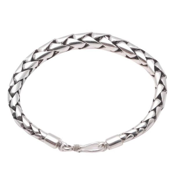 Alternate image for High-Polish Sterling Silver Wheat Chain Bracelet from Bali Expanding Gleam