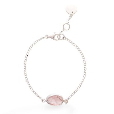 Alternate image for Rose Quartz Taxco Silver Adjustable Pendant Bracelet Chic and Sweet