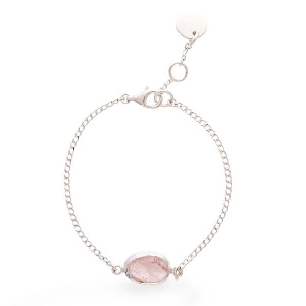 Alternate image for Rose Quartz Taxco Silver Adjustable Pendant Bracelet Chic and Sweet