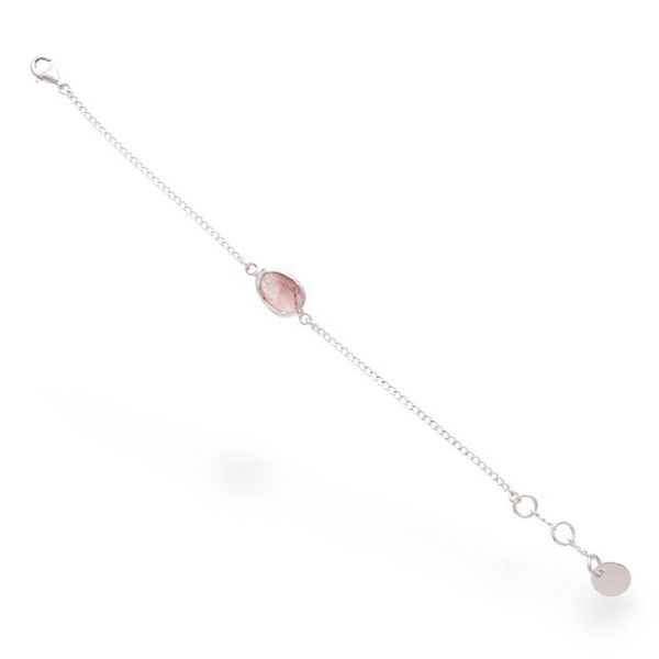 Alternate image for Rose Quartz Taxco Silver Adjustable Pendant Bracelet Chic and Sweet