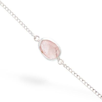 Alternate image for Rose Quartz Taxco Silver Adjustable Pendant Bracelet Chic and Sweet
