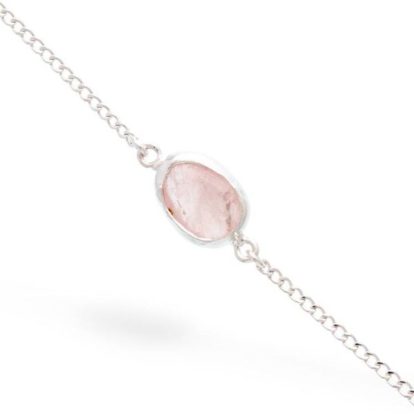 Alternate image for Rose Quartz Taxco Silver Adjustable Pendant Bracelet Chic and Sweet