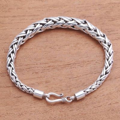 Alternate image for Expanding Sterling Silver Wheat Chain Bracelet from Bali Expanding Wheat