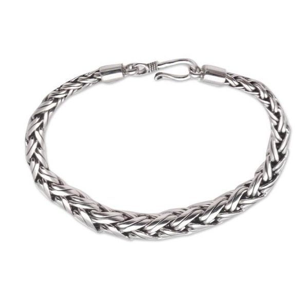 Alternate image for Expanding Sterling Silver Wheat Chain Bracelet from Bali Expanding Wheat